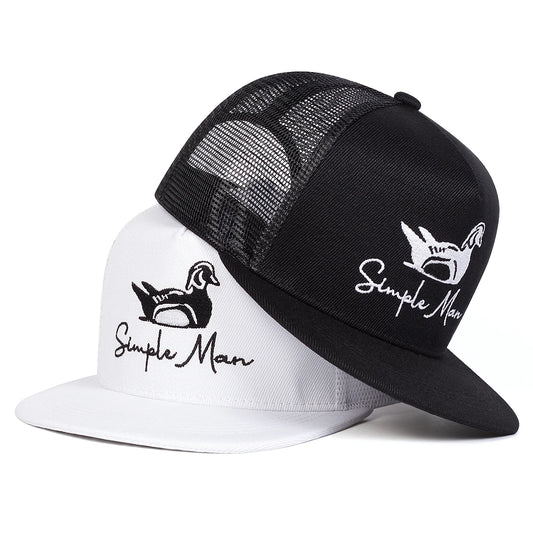 Unisex Simple Man Duck Embroidery Hip-hop Net