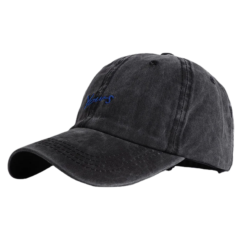 Unisex Yours Letter Embroidery Washed Cotton Baseball Cap