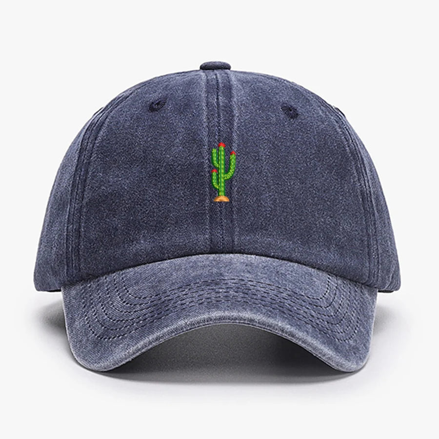 Mini Cactus Embroidered Vintage Baseball Cap