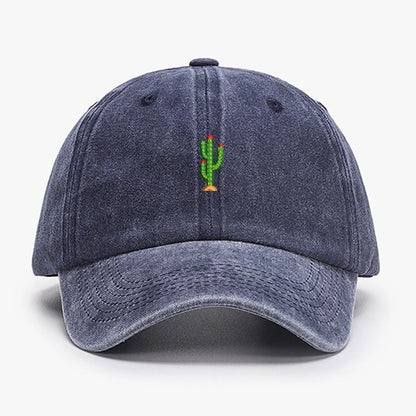 Mini Cactus Embroidered Vintage Baseball Cap