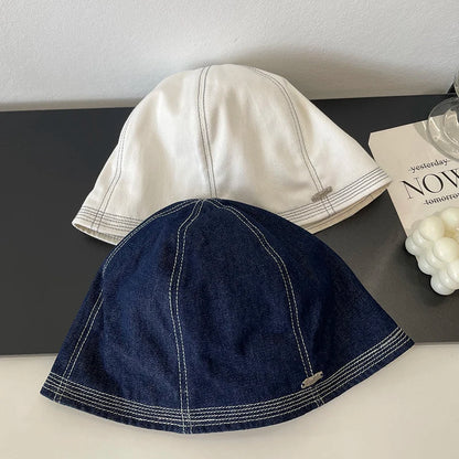 Japanese Retro Denim Summer Bucket Hat