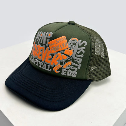 American Graffiti Letter Colorblock Trucker Baseball Cap