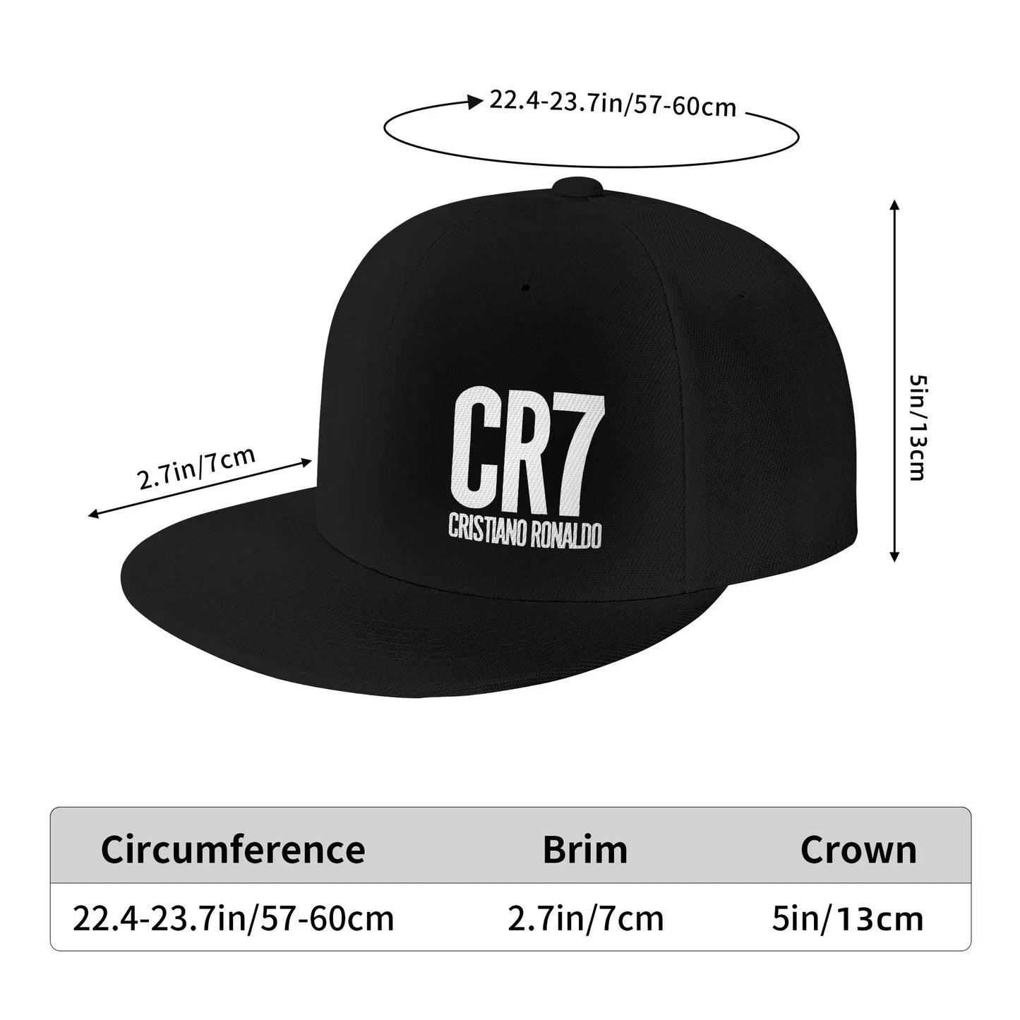 CR7 Cristiano Football Denim Snapback Cap