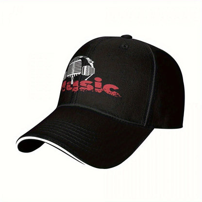 Vintage Music Print Baseball Cap