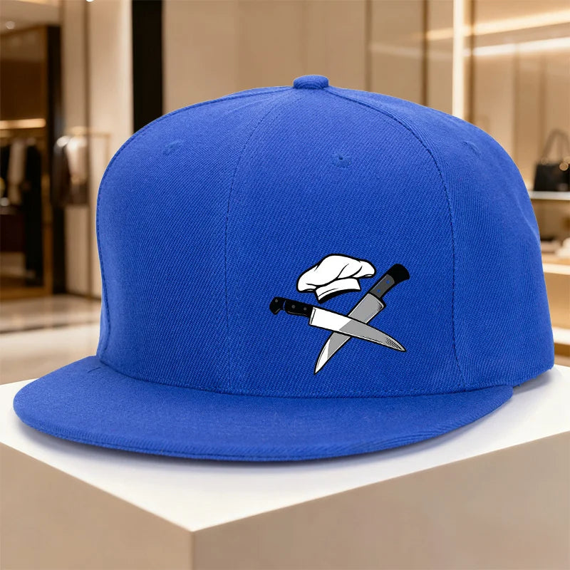 Chef Hat and Knives Graphic Kitchen Snapback Cap