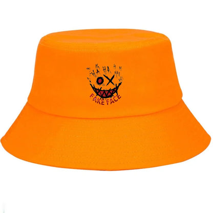 Graffiti Smiley Cotton Outdoor Bucket Hat Unisex