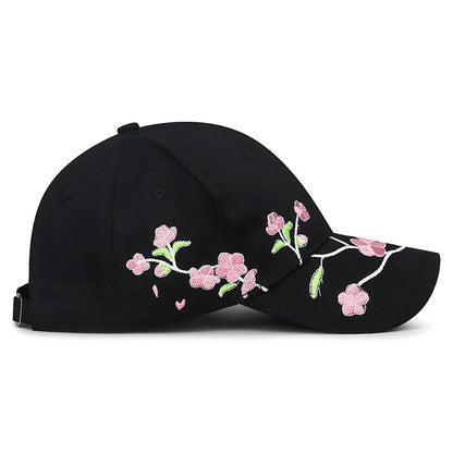 Women’s Floral Embroidery Adjustable Baseball Cap