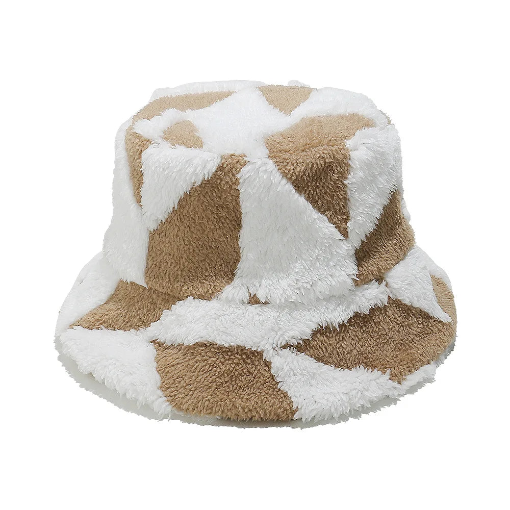 Women Faux Fur Winter Bucket Hat