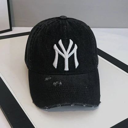 Unisex Letter Embroidery Washed Cowboy Baseball Caps