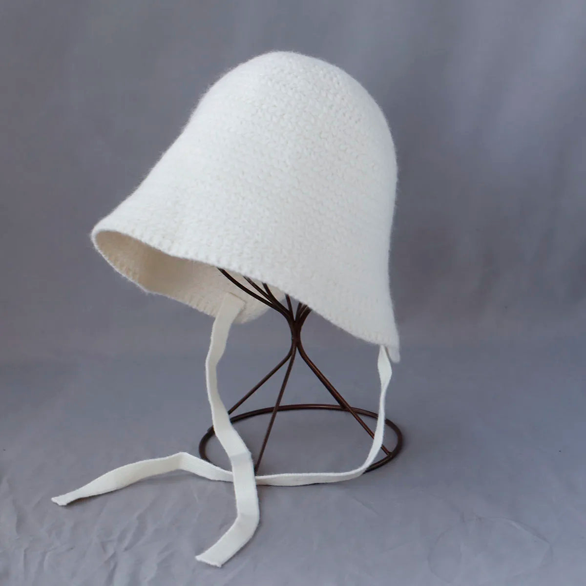 Solid Color Wool Knitted Winter Bucket Hat