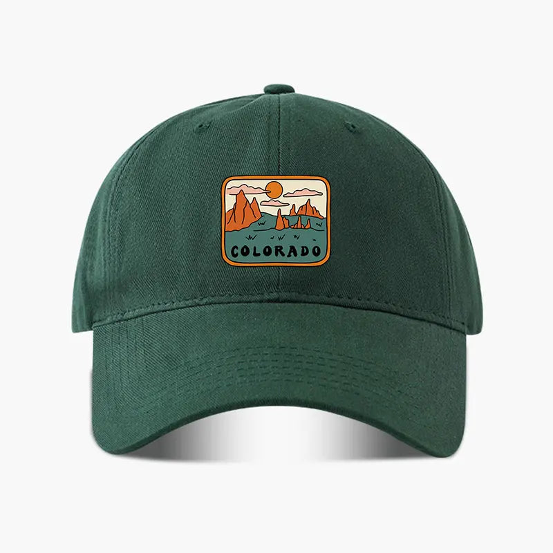 Colorado Mountain Print Adjustable Outdoor Baseball Cap