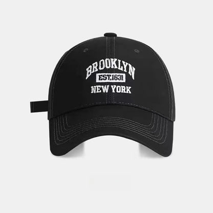 Brooklyn Embroidered Cotton Snapback Baseball Cap