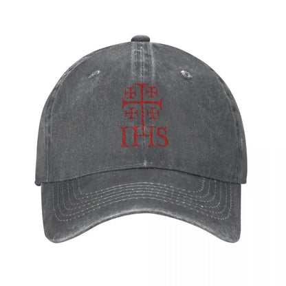 Vintage Jerusalem Cross IHS Orthodox Baseball Cap