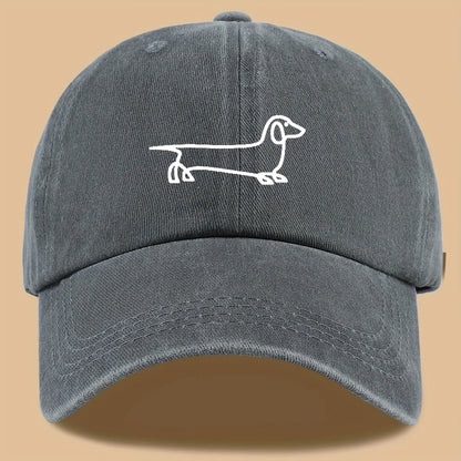 Simple Dog Print Travel Baseball Cap
