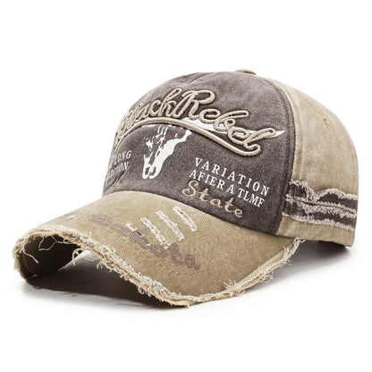 Washed Retro Adjustable Distressed Sunshade Baseball Cap