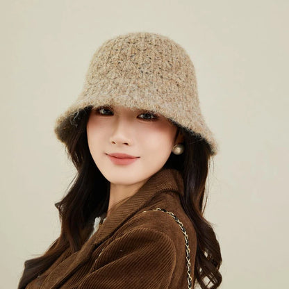 Women Knitted Korean Style Retro Winter Bucket Hat