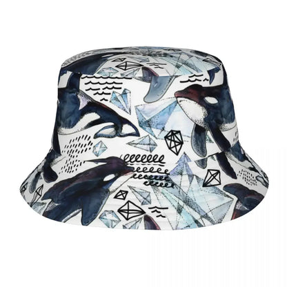 Killer Whale Watercolor Arctic Ocean Unisex Bucket Hat