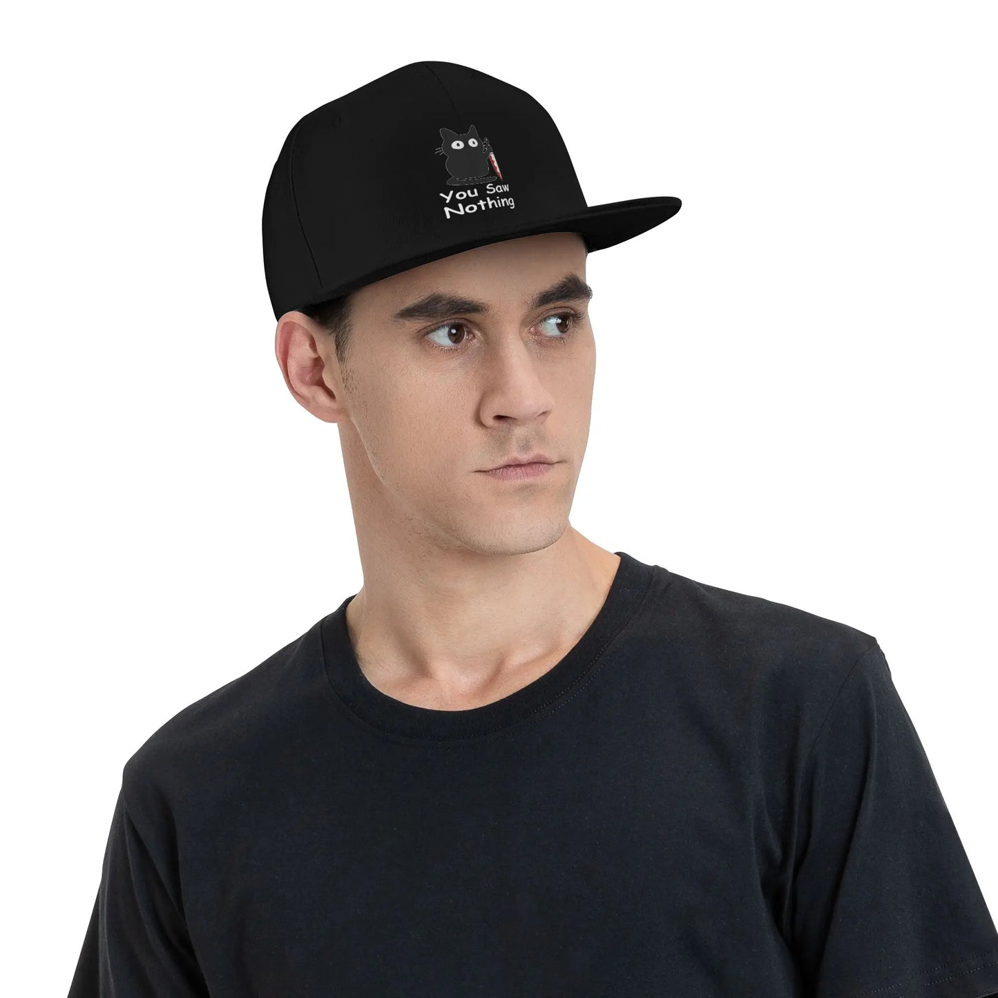 Black Cat Murder Cat Breathable Snapback Cap