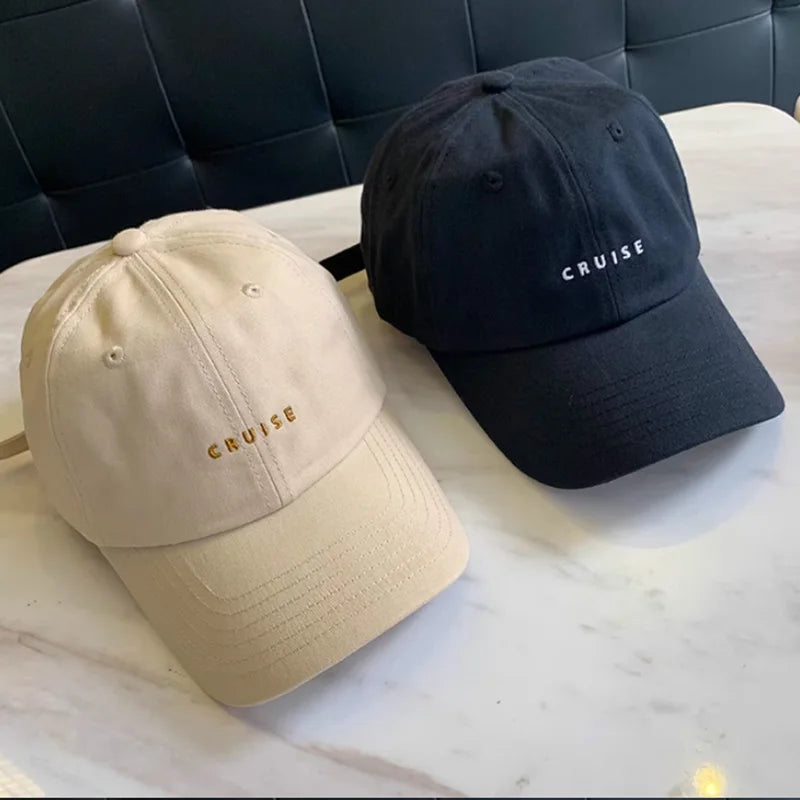 Solid Color Letter Embroidery Cotton Baseball Cap
