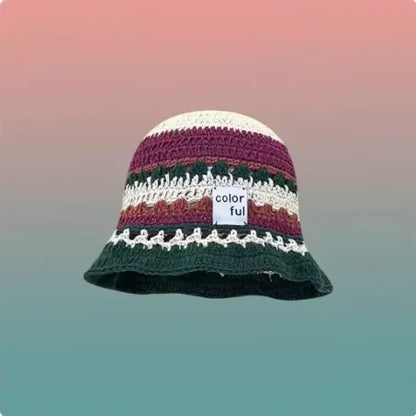 New Japanese Contrasting Color Sweet Bucket Hat