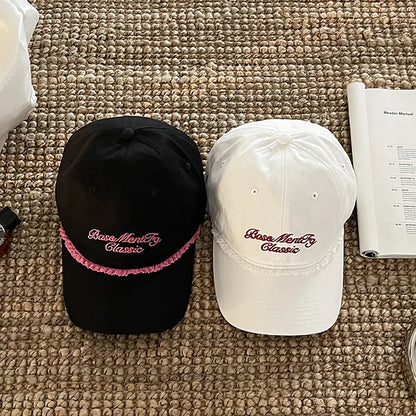 Solid Color Letter Duck Tongue Baseball Cap