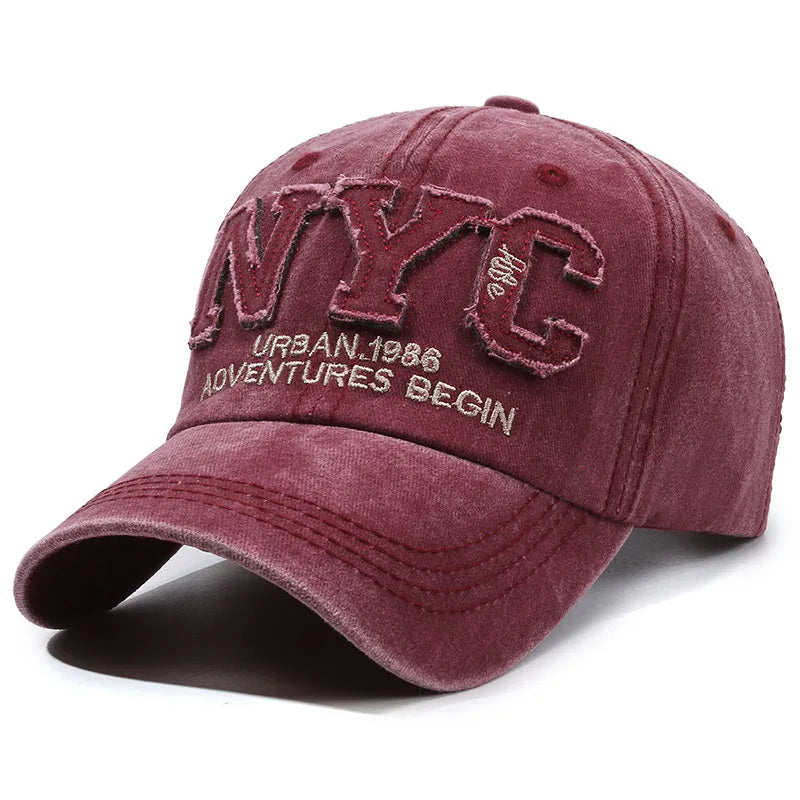 Vintage Washed NYC Big Letter Baseball Cap