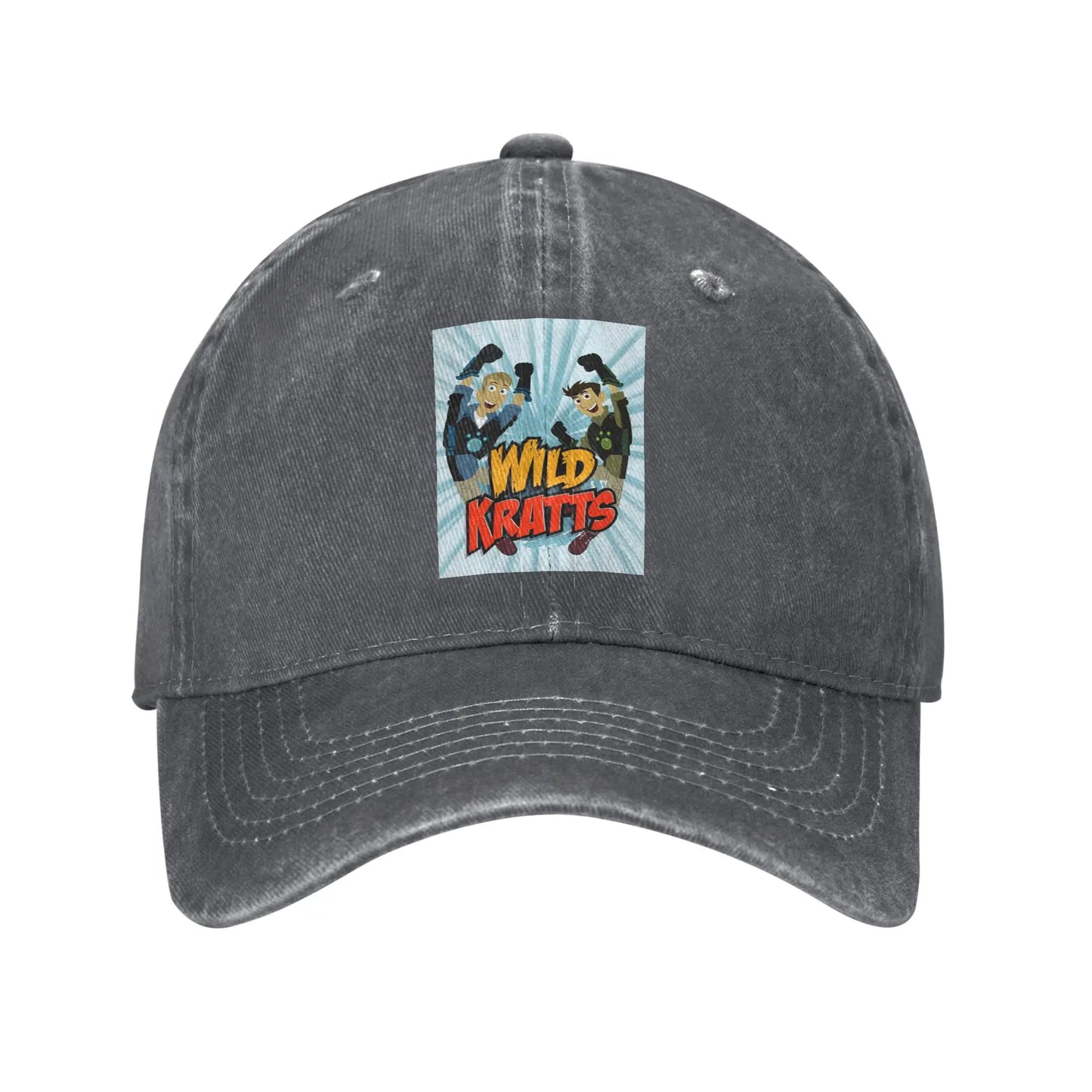 Wild Kratts Pattern Washed Denim Baseball Cap