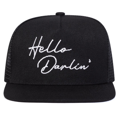 Unisex Hello Darlin Letter Embroidery Hip-hop Net Hats