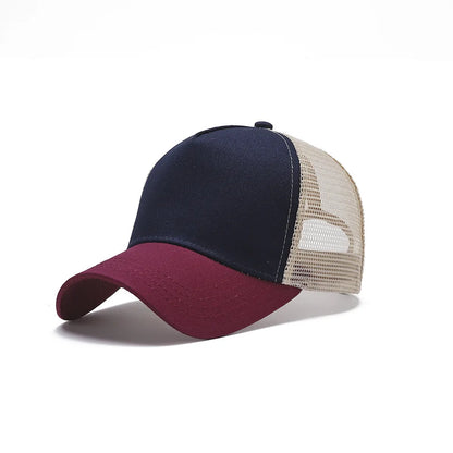 5 Pane Mesh Baseball Cap Adult Hip Hop Curved Snapback Hats