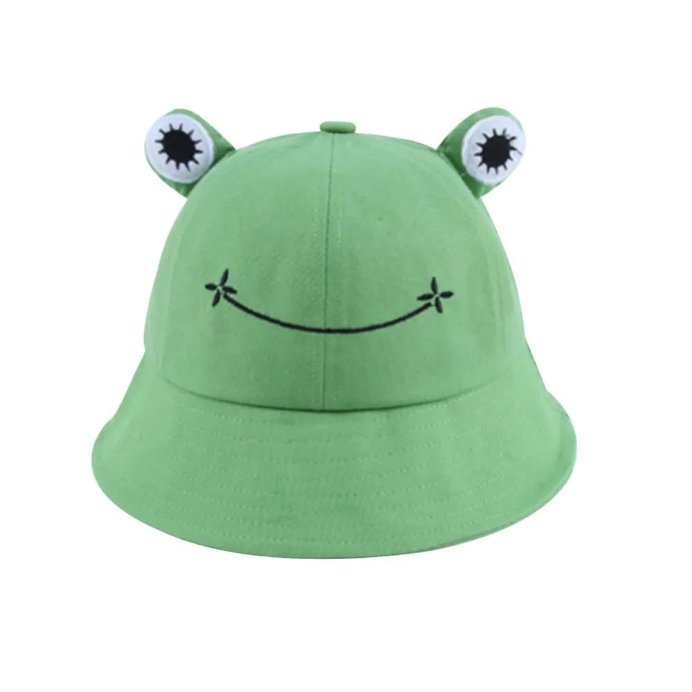 Women Embroidered Frog Sun Bucket Hat