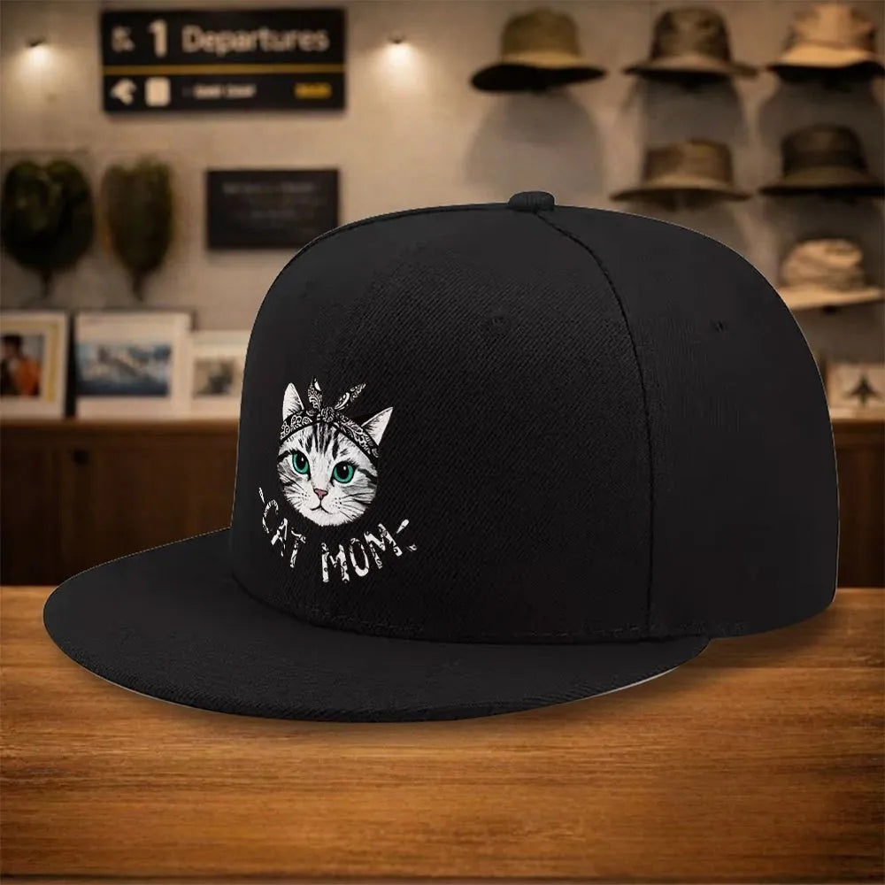 Cat Mom Bandana Graphic Street Snapback Cap