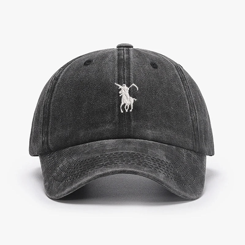 Grim Reaper Japan Embroidered Washed Cotton Baseball Cap