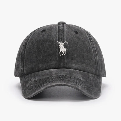 Grim Reaper Japan Embroidered Washed Cotton Baseball Cap