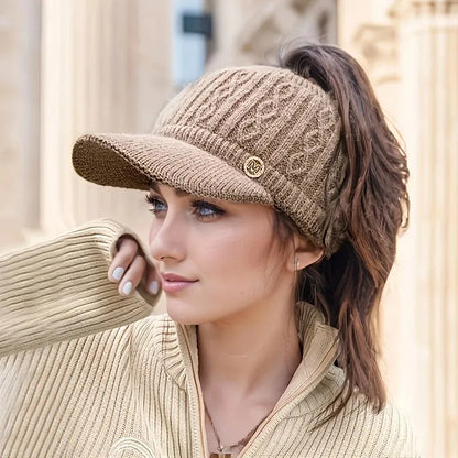 Women's Knitted Ear Protection Baseball Cap