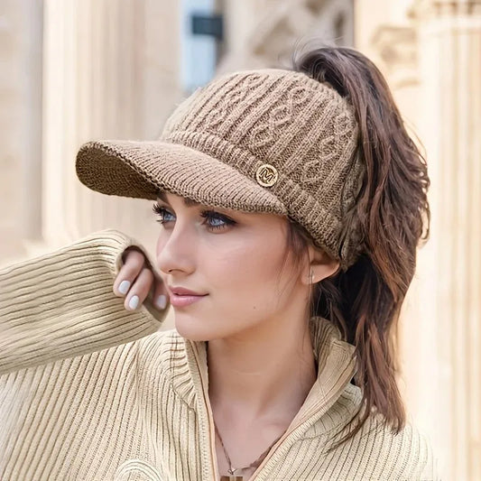 Women's Knitted Ear Protection Baseball Cap