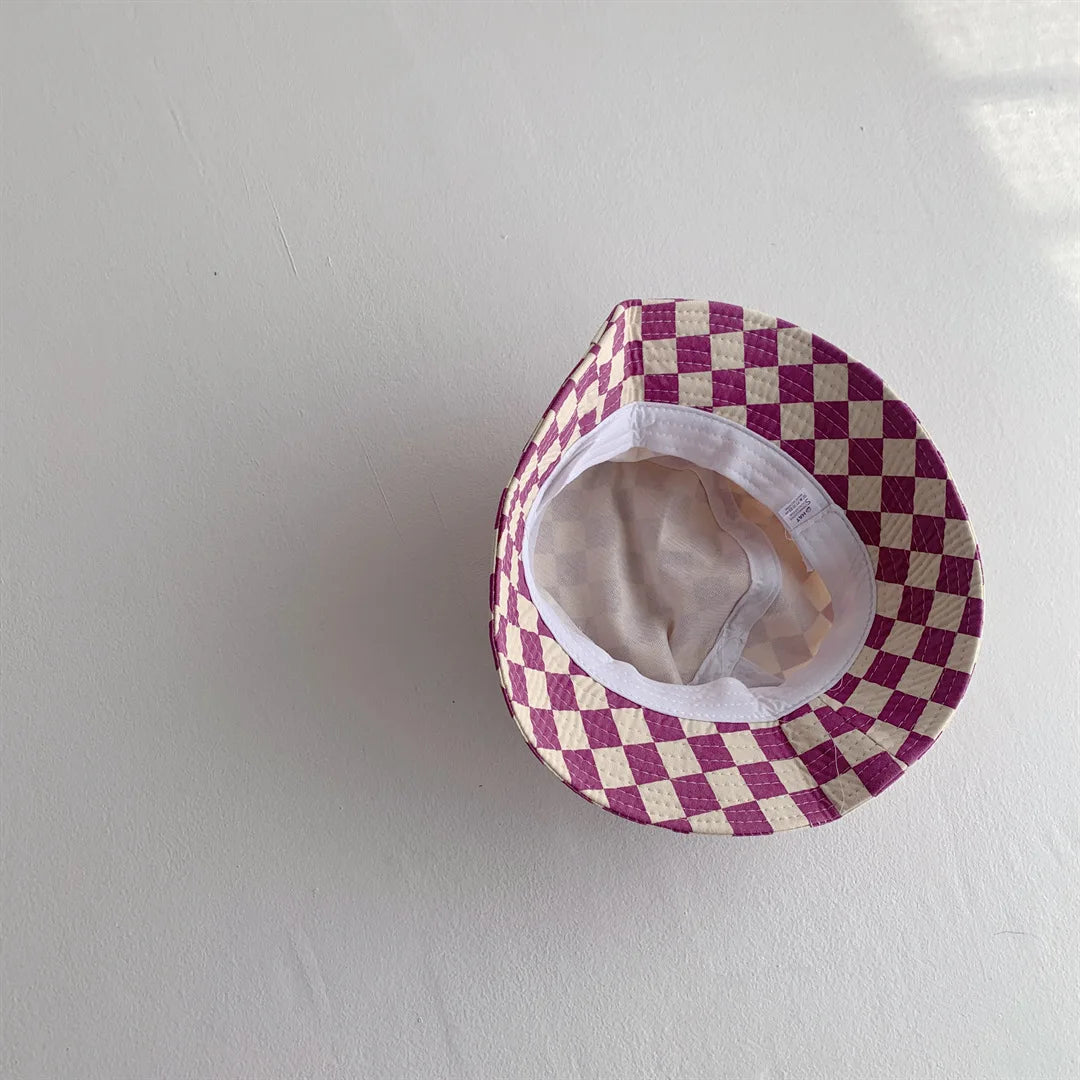 Checkerboard Plaid Kids Bucket Hat