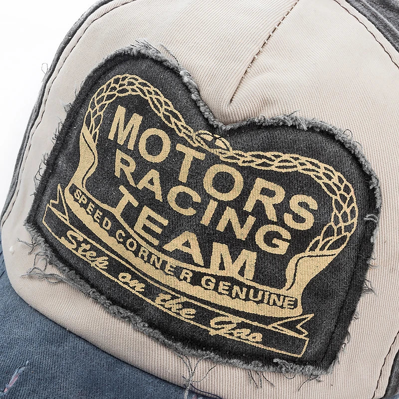 Washed Cotton Distressed Snapback Cap