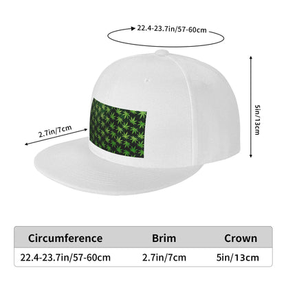 Cannabis Leaf Graphic Pattern Snapback Cap