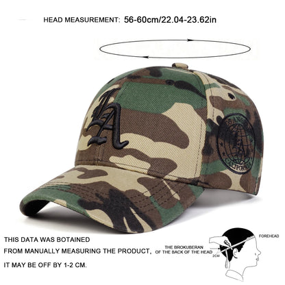 Unisex Gothic LA Camouflage Embroidery Baseball Cap