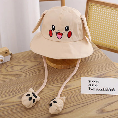 Kids Wide Brim Cotton Summer Bucket Hat