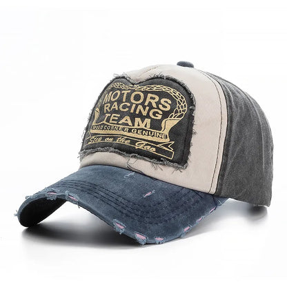 Washed Cotton Distressed Snapback Cap