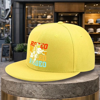 Rodeo Bull Riding Streetwear Flat Brim Snapback Cap