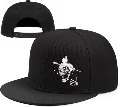 Fish Skeleton Bass Angler Graphic Snapback Cap