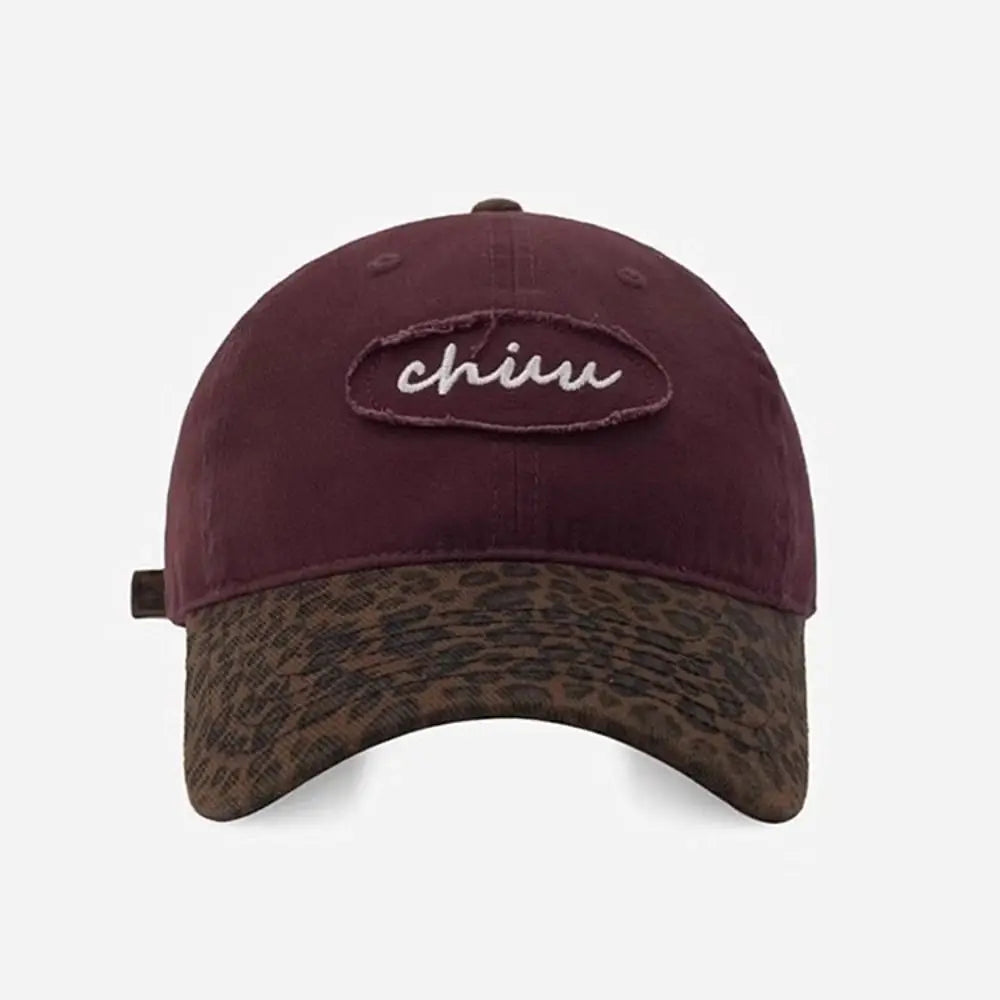 Leopard Embroidered Cotton Y2K Baseball Cap