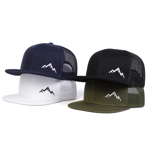 Unisex Mountain Embroidery Hip-hop Net Hats