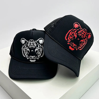 Tiger Letter Print Mesh Baseball Cap