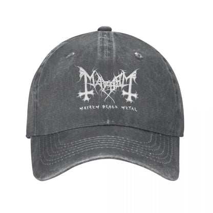 Mayhem Black Metal Denim Baseball Cap