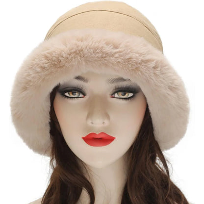 Plush Velvet Winter Bucket Hat