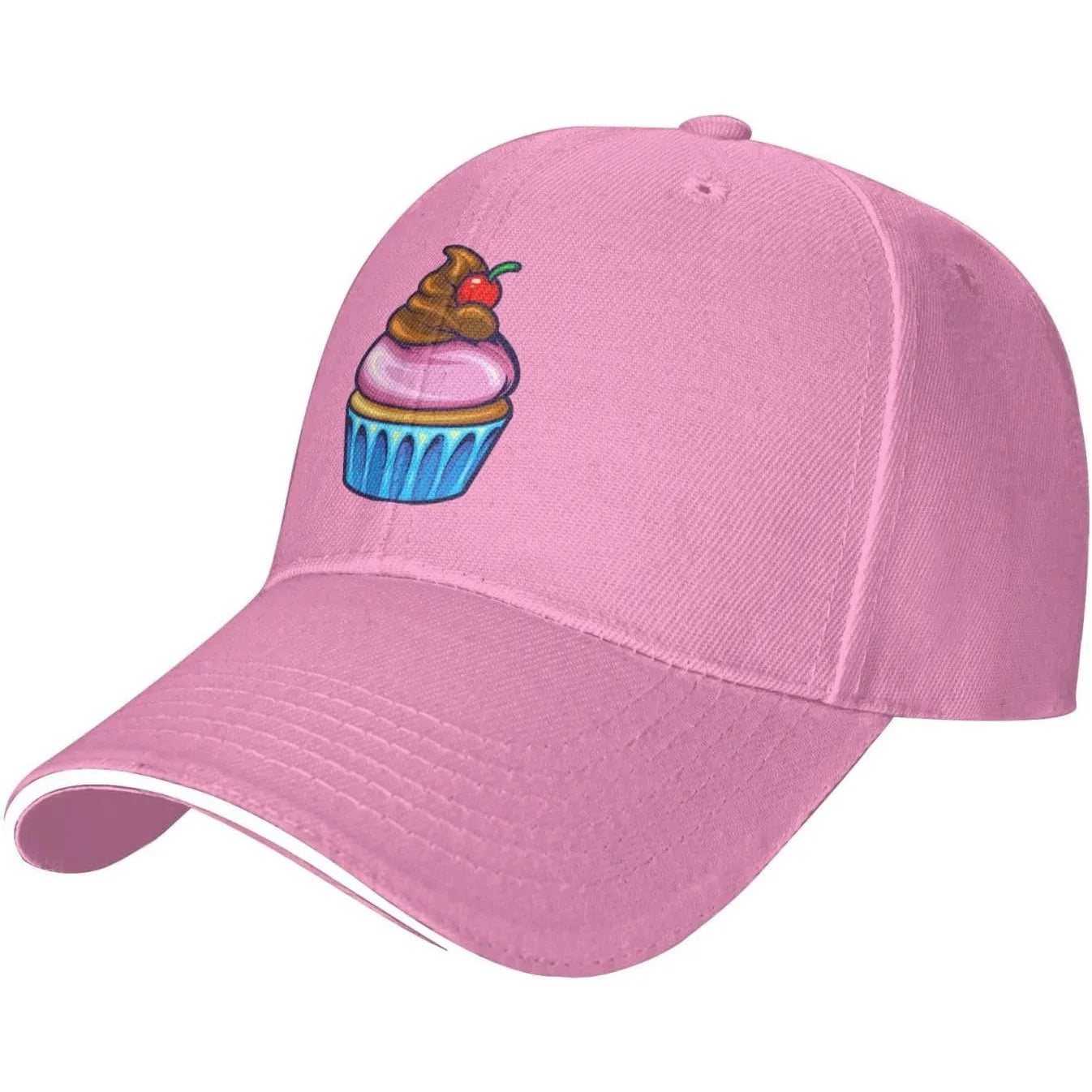 Cupcake Cherry Dessert Adjustable Polyester Baseball Cap