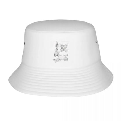 Donnager Class Battleship Sci Fi Blueprint Graphic Bucket Hat